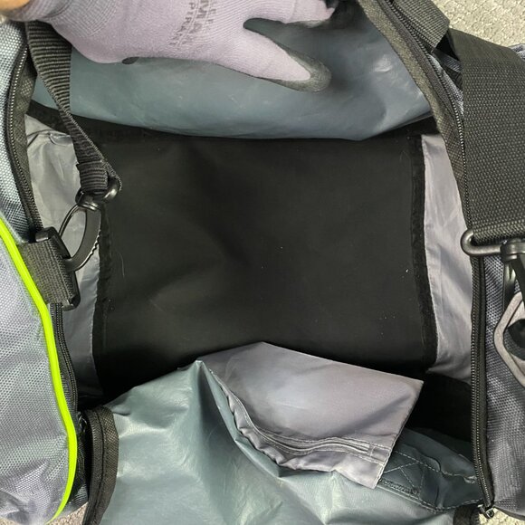 Adidas Duffle Bag Gray Neon Yellow Defender IV 2015 Shoulder Strap Duffel Gym - Picture 9 of 14